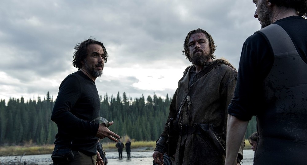 لئوناردو دیکاپریو و الخاندرو گونسالس اینیاریتو در پشت صحنه فیلم «بازگشته»(The Revenant)