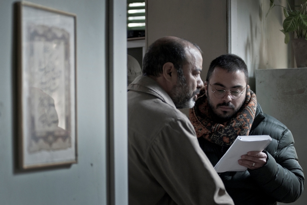 سعید آقاخانی و پوریا آذربایجانی در پشت صحنه فیلم «اروند»