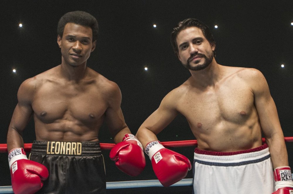 ادگار رامیرز و آشر بازیگران فیلم «دست های سنگی»(Hands of Stone)
