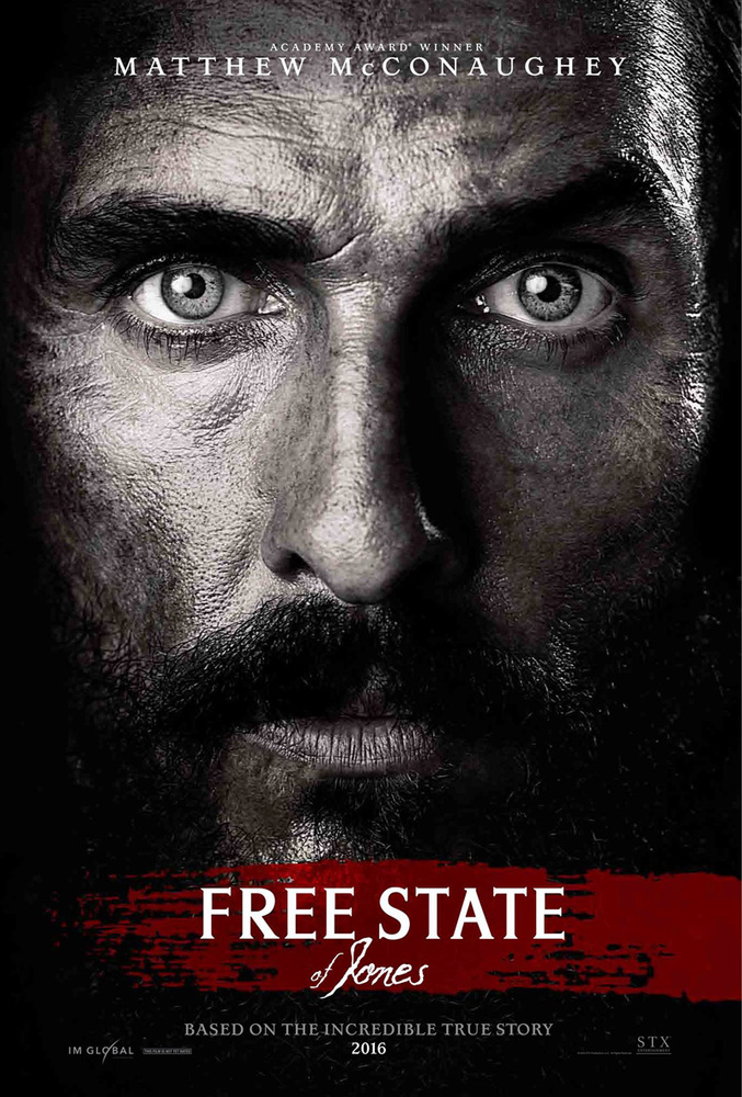 پوستر فیلم «ایالت آزاد جونز»(Free State of Jones) با بازی متیو مککانهی