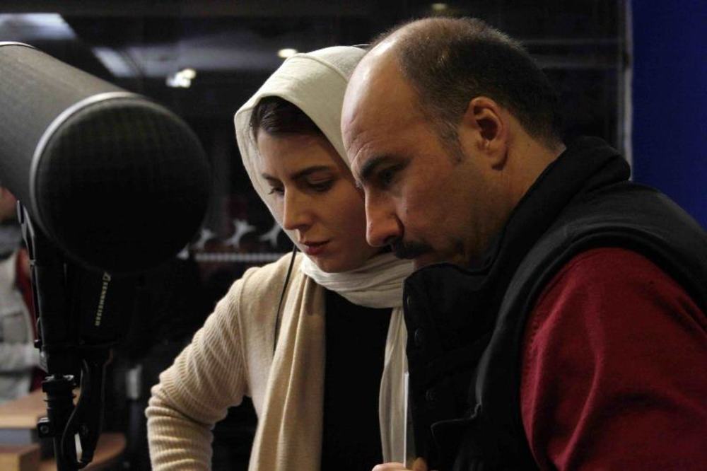 لیلا حاتمی و عادل یراقی در پشت صحنه فیلم آشنایی با لیلا