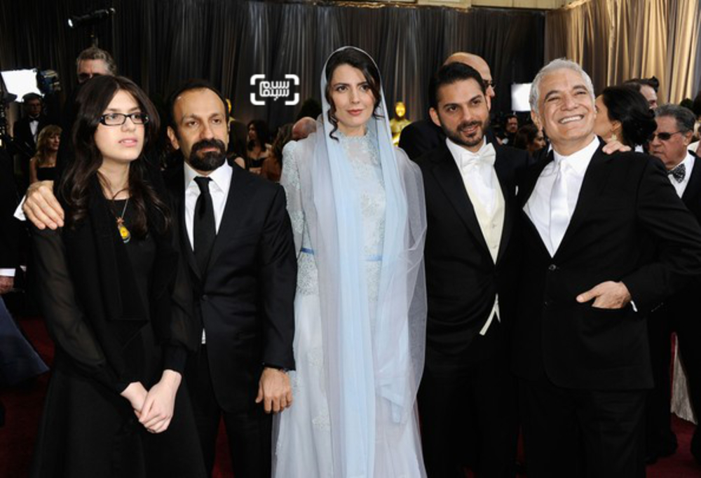 محمود کلاری، پیمان معادی، لیلا حاتمی، اصغر فرهادی و سارینا فرهادی در اسکار ۲۰۱۲