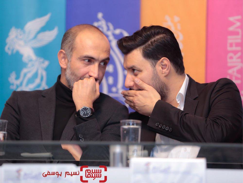 هادی حجازی فر و جواد عزتی در نشست خبری «ماجرای نیمروز: رد خون» در جشنواره فجر 37
