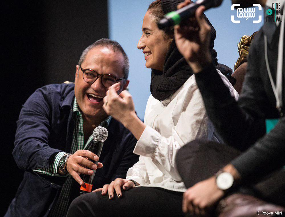 نگار جواهریان و رامبد جوان در نشست پرسش و پاسخ فیلم «نگار» در سومین جشنواره فیلم سینهایران